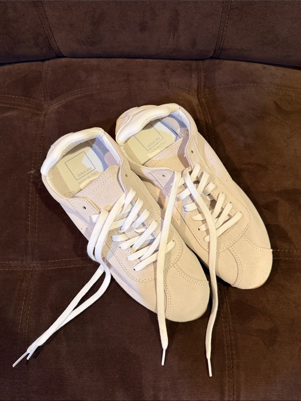 Dolce Vita Beige Suede Men's Low-Top Sneakers